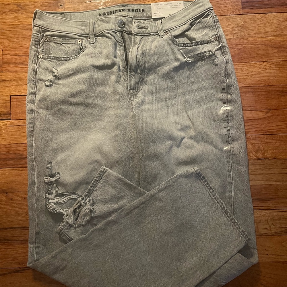 American Eagle Outfitters Gray Boyfriend Jeans Vintage Distressed